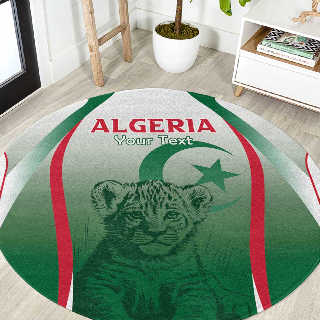 Algeria Rugby Custom Round Carpet Go Les Lionceaux