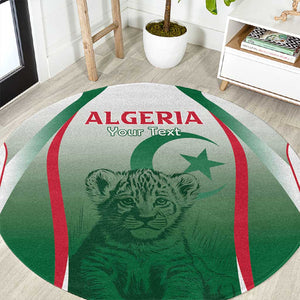 Algeria Rugby Custom Round Carpet Go Les Lionceaux