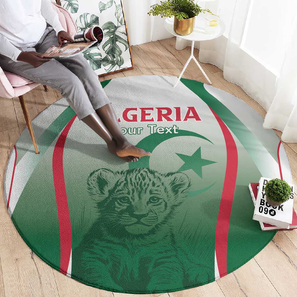 Algeria Rugby Custom Round Carpet Go Les Lionceaux