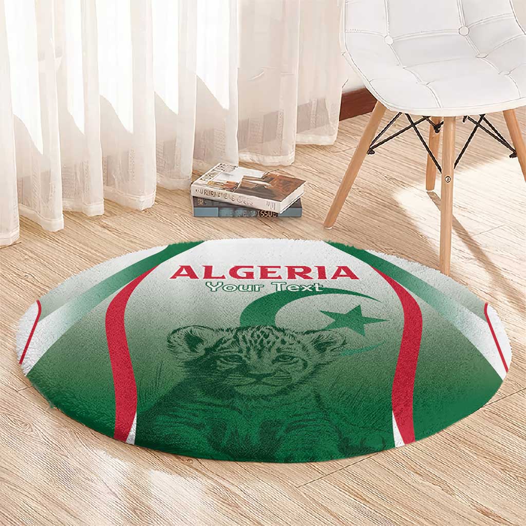 Algeria Rugby Custom Round Carpet Go Les Lionceaux
