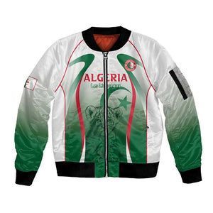 Algeria Rugby Custom Sleeve Zip Bomber Jacket Go Les Lionceaux