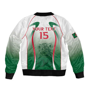 Algeria Rugby Custom Sleeve Zip Bomber Jacket Go Les Lionceaux