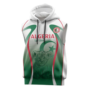 Algeria Rugby Custom Sleeveless Hoodie Go Les Lionceaux - African Pride