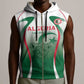 Algeria Rugby Custom Sleeveless Zip Hoodie Go Les Lionceaux - African Pride