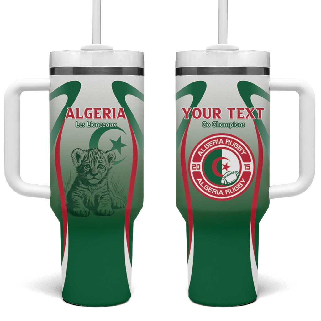 Algeria Rugby Custom Tumbler With Handle Go Les Lionceaux