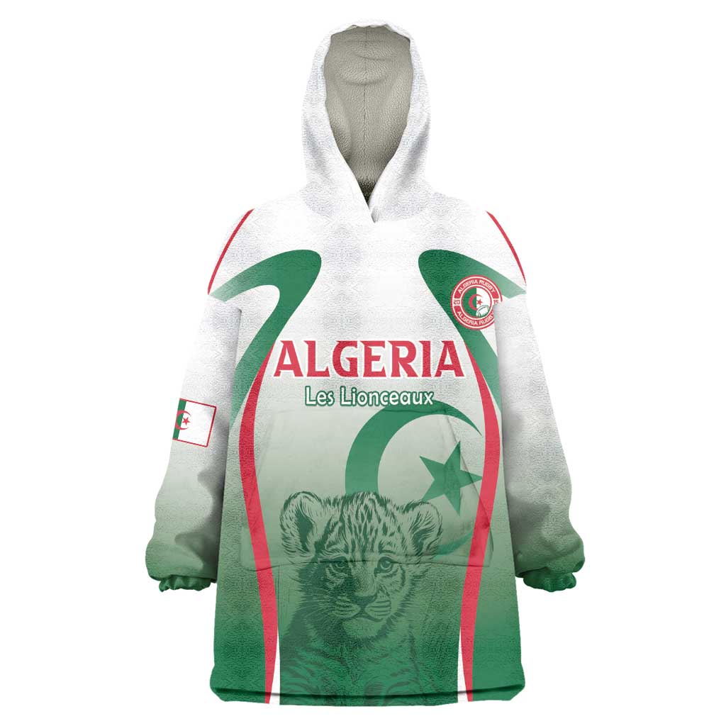 Algeria Rugby Custom Wearable Blanket Hoodie Go Les Lionceaux