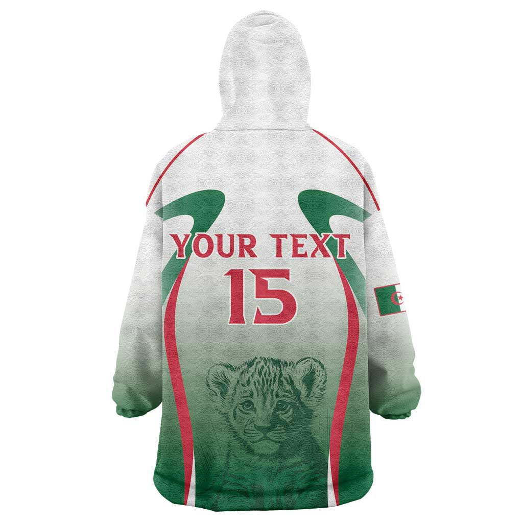 Algeria Rugby Custom Wearable Blanket Hoodie Go Les Lionceaux