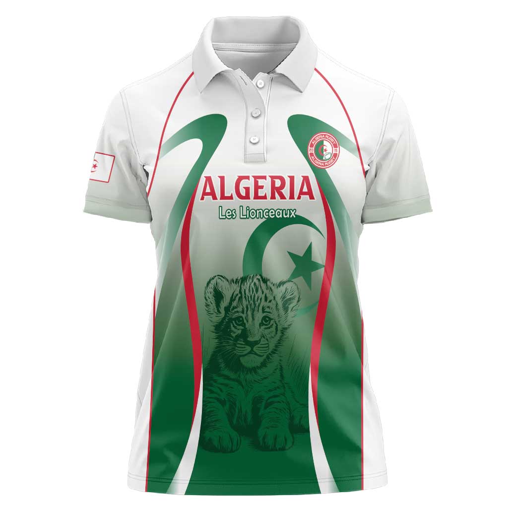 Algeria Rugby Custom Women Polo Shirt Go Les Lionceaux