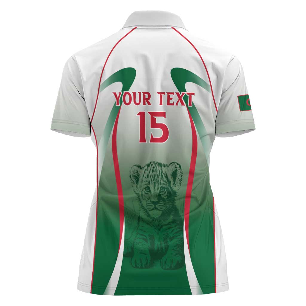 Algeria Rugby Custom Women Polo Shirt Go Les Lionceaux