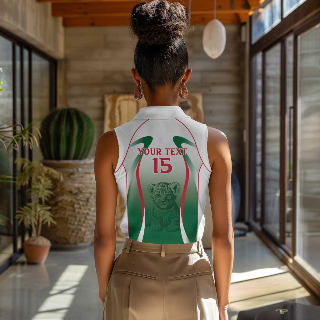 Algeria Rugby Custom Women Sleeveless Polo Shirt Go Les Lionceaux