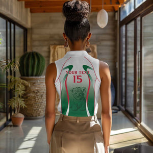Algeria Rugby Custom Women Sleeveless Polo Shirt Go Les Lionceaux