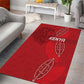 Jamhuri ya Kenya Rugby Area Rug Kenyan Shield Style - Red Color
