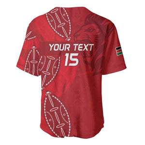 Jamhuri ya Kenya Rugby Custom Baseball Jersey Kenyan Shield Style - Red Color