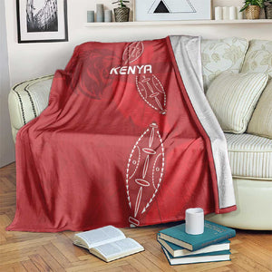 Jamhuri ya Kenya Rugby Blanket Kenyan Shield Style - Red Color