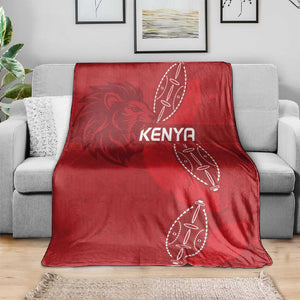 Jamhuri ya Kenya Rugby Blanket Kenyan Shield Style - Red Color