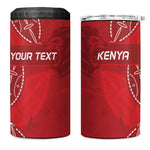 Jamhuri ya Kenya Rugby Custom 4 in 1 Can Cooler Tumbler Kenyan Shield Style - Red Color