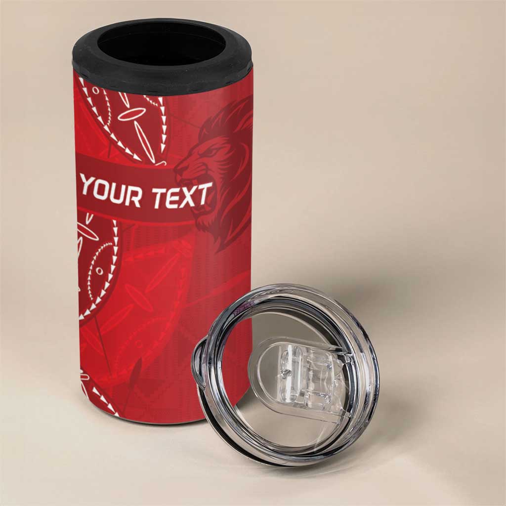 Jamhuri ya Kenya Rugby Custom 4 in 1 Can Cooler Tumbler Kenyan Shield Style - Red Color