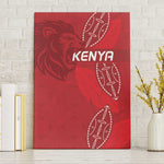Jamhuri ya Kenya Rugby Canvas Wall Art Kenyan Shield Style - Red Color