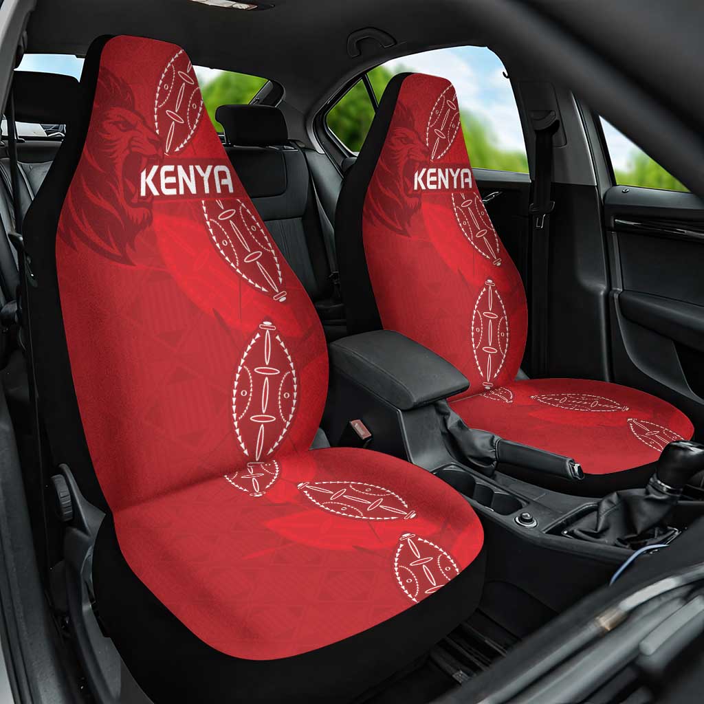 Jamhuri ya Kenya Rugby Car Seat Cover Kenyan Shield Style - Red Color
