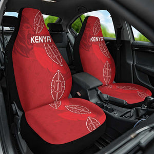 Jamhuri ya Kenya Rugby Car Seat Cover Kenyan Shield Style - Red Color