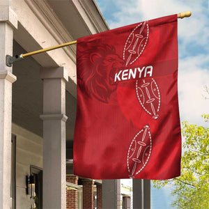 Jamhuri ya Kenya Rugby Garden Flag Kenyan Shield Style - Red Color