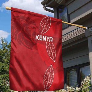 Jamhuri ya Kenya Rugby Garden Flag Kenyan Shield Style - Red Color