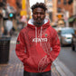 Jamhuri ya Kenya Rugby Custom Hoodie Kenyan Shield Style - Red Color