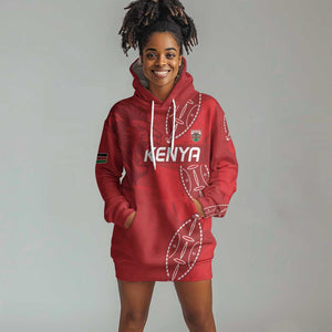 Jamhuri ya Kenya Rugby Custom Hoodie Dress Kenyan Shield Style - Red Color