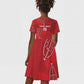 Jamhuri ya Kenya Rugby Custom Kid Short Sleeve Dress Kenyan Shield Style - Red Color