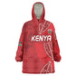 Jamhuri ya Kenya Rugby Custom Kid Wearable Blanket Hoodie Kenyan Shield Style - Red Color