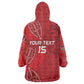Jamhuri ya Kenya Rugby Custom Kid Wearable Blanket Hoodie Kenyan Shield Style - Red Color