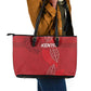 Jamhuri ya Kenya Rugby Leather Tote Bag Kenyan Shield Style - Red Color