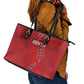 Jamhuri ya Kenya Rugby Leather Tote Bag Kenyan Shield Style - Red Color