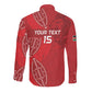 Jamhuri ya Kenya Rugby Custom Long Sleeve Button Shirt Kenyan Shield Style - Red Color