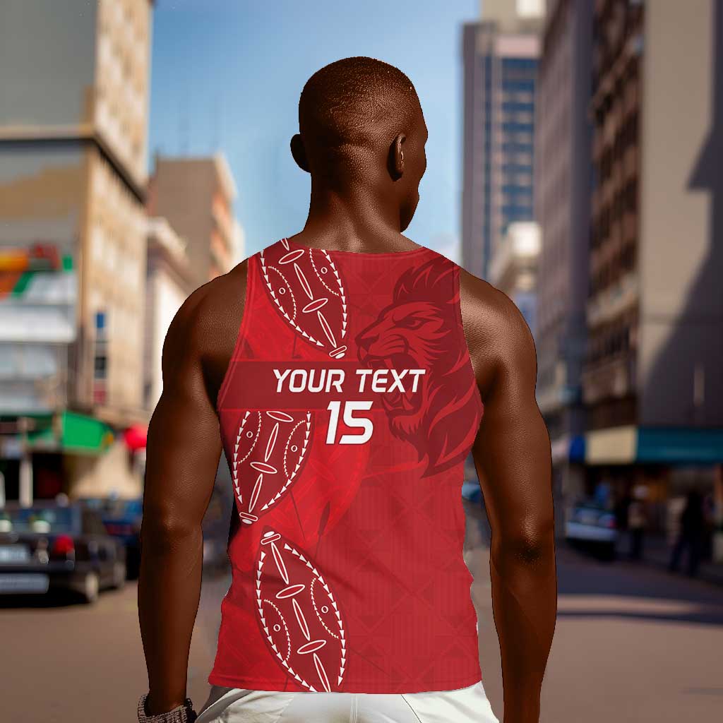 Jamhuri ya Kenya Rugby Custom Men Tank Top Kenyan Shield Style - Red Color