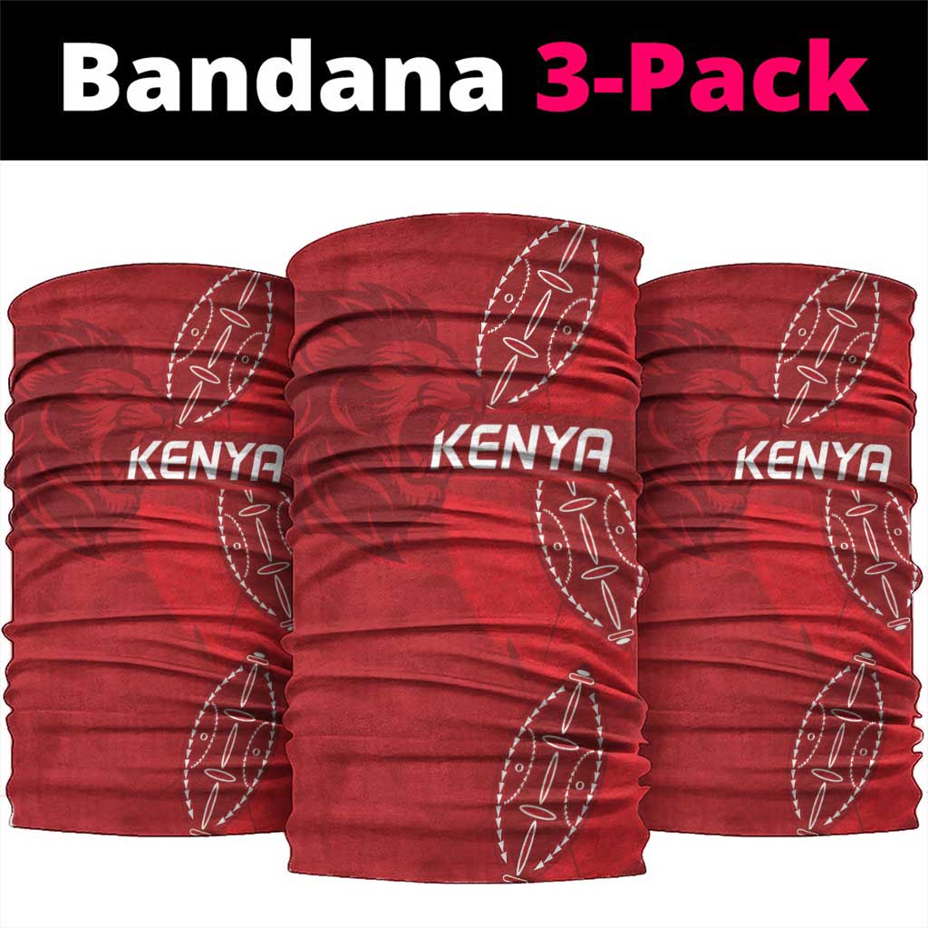 Jamhuri ya Kenya Rugby Neck Gaiter Kenyan Shield Style - Red Color LT15