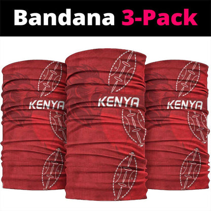 Jamhuri ya Kenya Rugby Neck Gaiter Kenyan Shield Style - Red Color LT15
