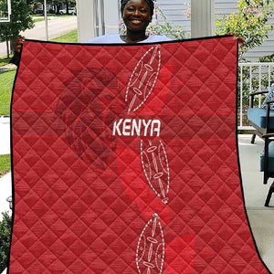 Jamhuri ya Kenya Rugby Quilt Kenyan Shield Style - Red Color