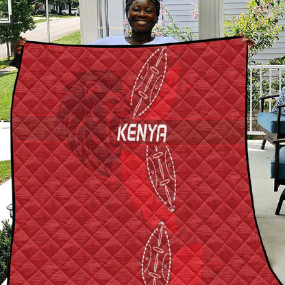 Jamhuri ya Kenya Rugby Quilt Kenyan Shield Style - Red Color