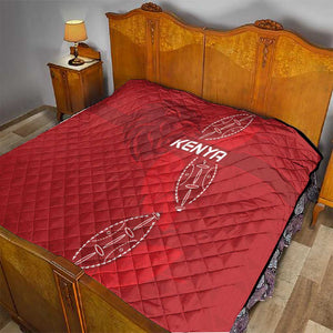 Jamhuri ya Kenya Rugby Quilt Kenyan Shield Style - Red Color