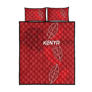 Jamhuri ya Kenya Rugby Quilt Bed Set Kenyan Shield Style - Red Color