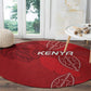 Jamhuri ya Kenya Rugby Round Carpet Kenyan Shield Style - Red Color