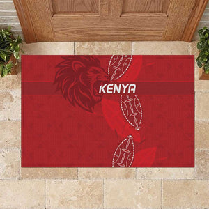 Jamhuri ya Kenya Rugby Rubber Doormat Kenyan Shield Style - Red Color