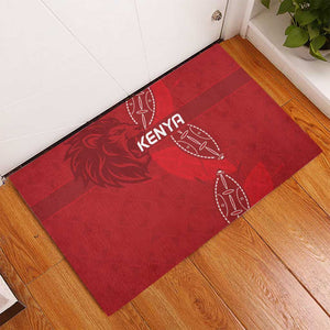 Jamhuri ya Kenya Rugby Rubber Doormat Kenyan Shield Style - Red Color