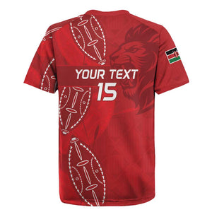 Jamhuri ya Kenya Rugby Custom Rugby Jersey Kenyan Shield Style - Red Color
