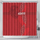 Jamhuri ya Kenya Rugby Shower Curtain Kenyan Shield Style - Red Color