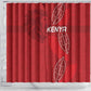 Jamhuri ya Kenya Rugby Shower Curtain Kenyan Shield Style - Red Color