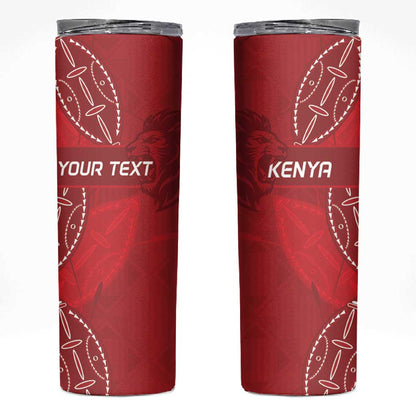 Jamhuri ya Kenya Rugby Custom Skinny Tumbler Kenyan Shield Style - Red Color