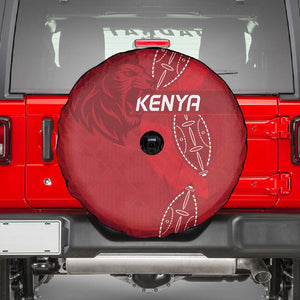 Jamhuri ya Kenya Rugby Spare Tire Cover Kenyan Shield Style - Red Color