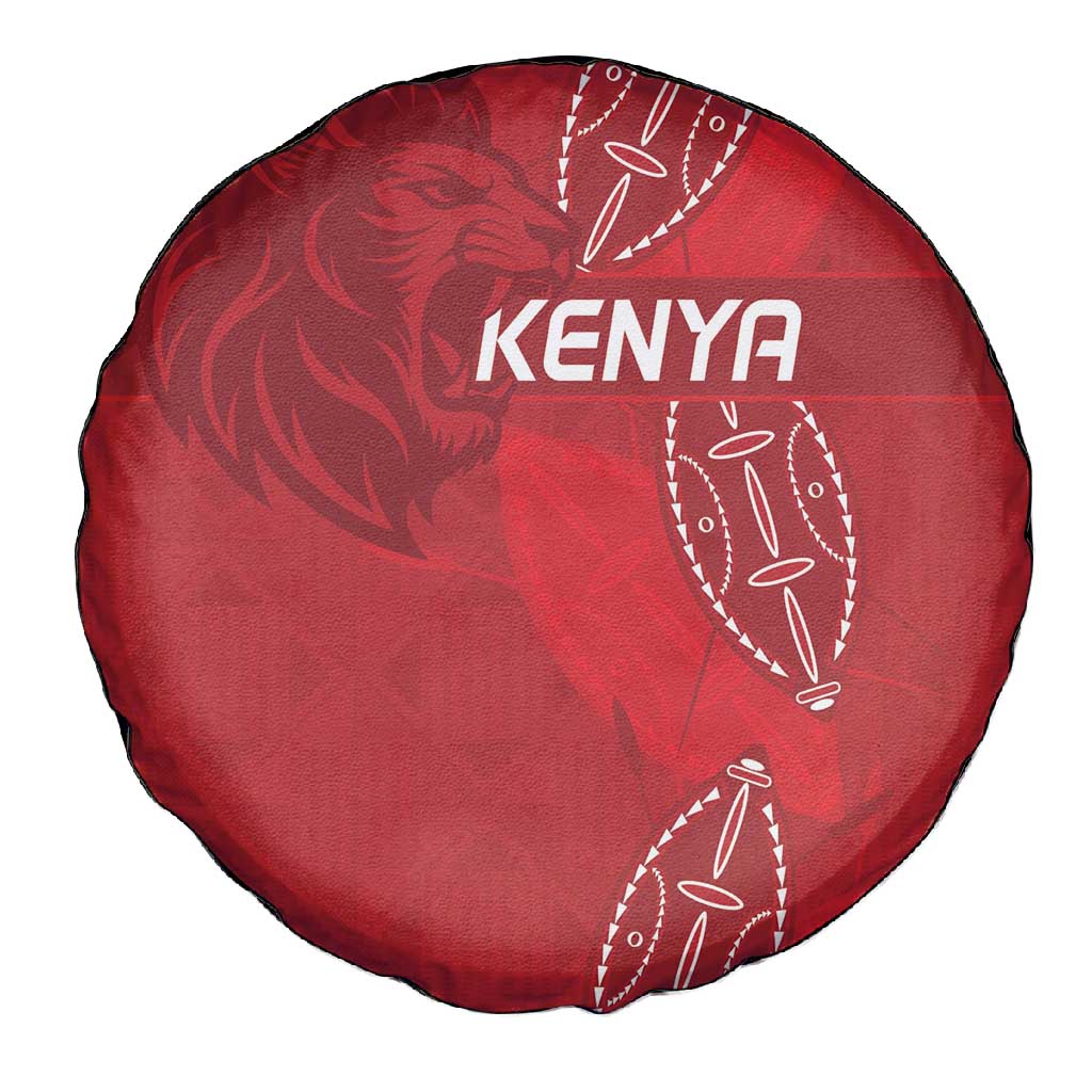 Jamhuri ya Kenya Rugby Spare Tire Cover Kenyan Shield Style - Red Color